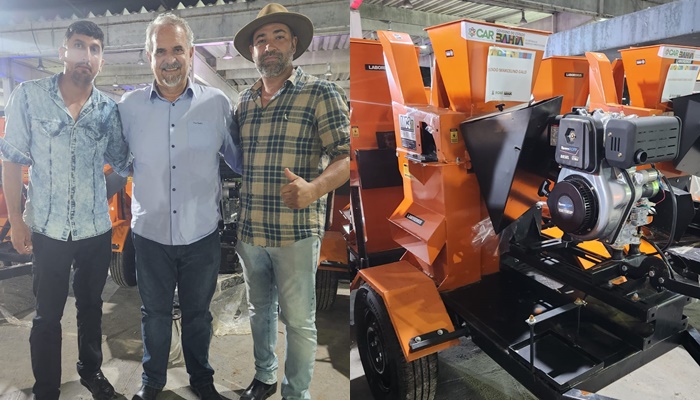 Vereador André Berkovitz recebe duas maquinas forrageiras que beneficiará pequenos produtores de Rio do Antônio